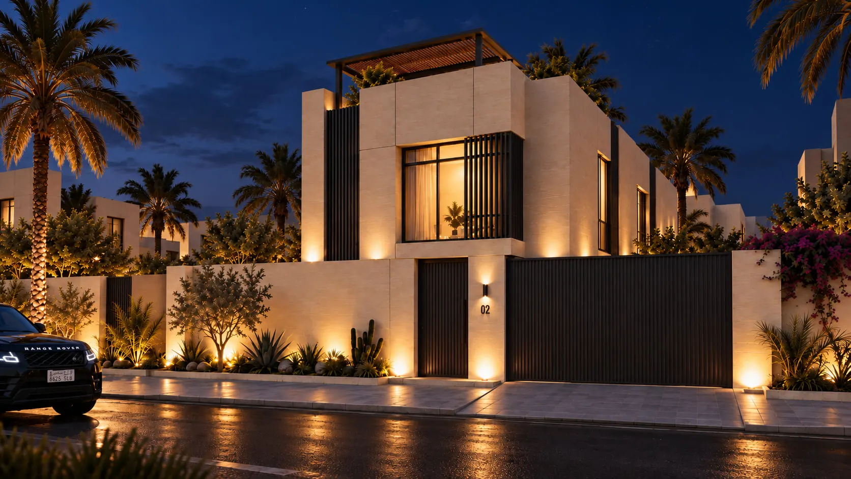 MIAS Residence villa at night