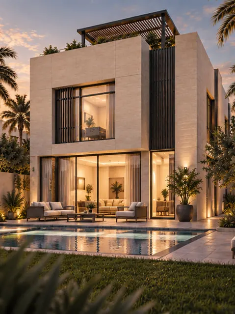 MIAS Residence — garden and pool elevation
